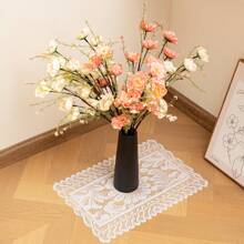 1pc Square Lace Sunflower Placemat, French Lace Luxury Placemat Heatproof Mat For Plates Bowls Fruit Tray Tabletop Decoration