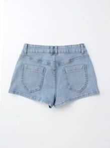Shorts di jeans casual per donne, di colore solido, sexy, con tasche, cerniera e bottoni, adatti per l'estate, le vacanze e i viaggi