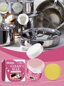 Pasta limpiadora de acero inoxidable para utensilios de cocina - Limpia manchas negras, óxido y cal en ollas y sartenes (Se envían modelos nuevos y viejos al azar)