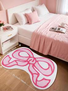 1/2 PC- Valentine's Day Rug Bathroom Rug, Bowknot Style Soft Geometric Pattern Ultra-Thick Soft Couples Pink Bathroom Carpet, Anti-Slip TPR Bottom, Water-Absorbent, Easy To Clean, Machine Washable, Soft And Comfortable, Living Room, Bathroom Vanity, Bathtub, Shower Room, Sink, Festival Home Bathroom Decoration Outdoor Rug Door Mat Summer Bathroom Accessories - Multicolor - View 3