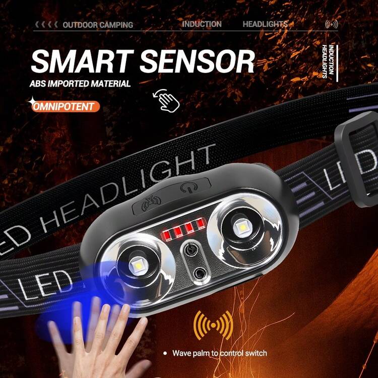 1 件迷你 LED 灯带传感器照明头灯可充电防水适用于户外露营搜索钓鱼家用应急照明 - 彩色 - 查看 4