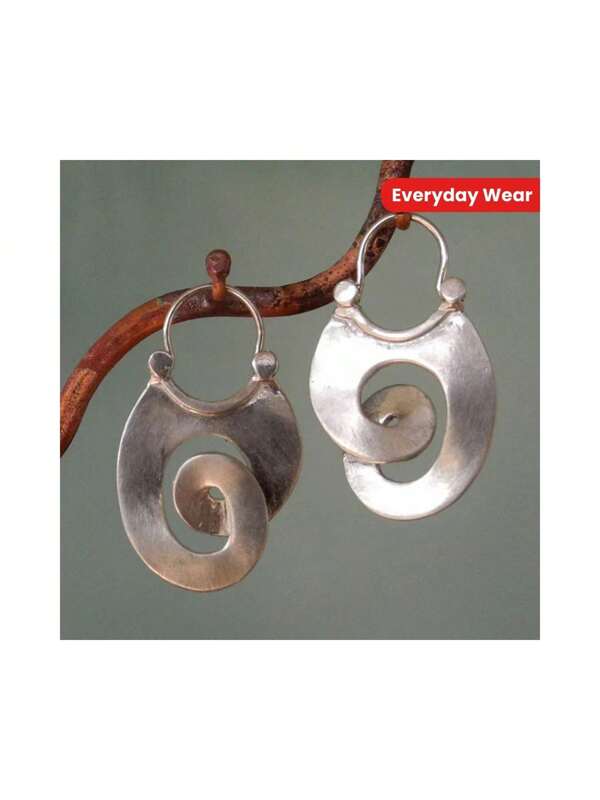1 Pair Hypoallergenic Nickel-Free Spiral Hoop Earrings - Durable & Comfortable, Suitable For Women Everyday Wear