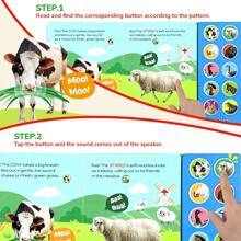 beartale 1 件 10 键农场动物/海洋动物/丛林动物有声书，婴儿需要早期学习益智玩具，10 种生动的动物声音，采用耐用的 BPA 材料电池可更换，增强孩子的互动学习、记忆力和感官发育，教学辅助工具，蒙特梭利 - 彩色 - 查看 8