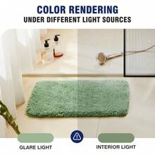 TECHMILLY Super Soft Shaggy Bathroom Rugs, Absorbent Thick Non Slip Microfiber Bath Rugs, Quick Dry Machine Washable Bath Mat For Bathroom Floor, Bathtub And Shower 17"X24"