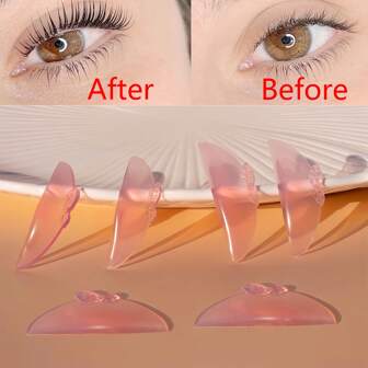 S/M/L 6 st. geléögonfranslyftande kuddar, superelastiska och mjuka permanenta ögonfranslyftande kuddar, franslyftande kuddar, återanvändbara ögonfranspermanentböjande sköldkuddar, med premium PU-förvaringsfodral för perfekt franslyftning