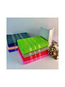 Kit com 6 Toalhas de Banho Bella Macia Felpuda Alta absorção 100% Algodão 0,65cm x 1,20cm - CORES MASCULINAS - Visão 4