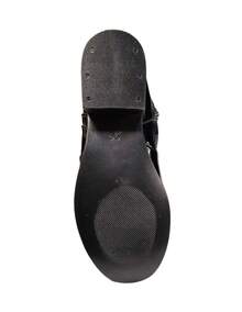 Botas Altas Para Dama Estilo Fina 300 Tipo recubierto Vintage Hebilla Cremallera lateral - Negro - Ver 5