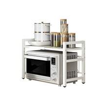 Piorlado 1 Piece Organizer Of The Extensible Table From 42 To 64 Cm For Micro-Ondes, Organizer Of Comptoir De Micro-Ondes Résistant à L'humidité Et à La Rouille, Rangement D'ustensiles De Cuisine And De Vaisselle, Support De Rangement Pour Dessus Et Cuisine - White - View 2