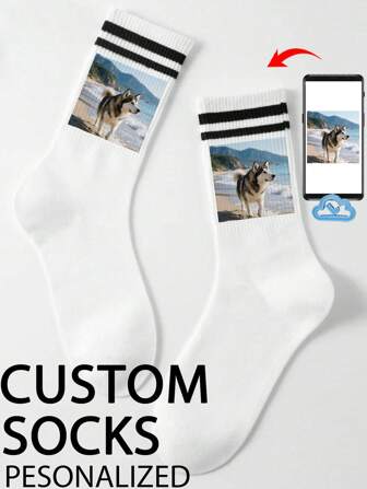 1 Pair Of Customized Crew Socks,Custom Face Socks, Couple Socks,Custom Photo Sock, Custom Printed Socks, Personalized Funny Face Socks, Custom Picture Socks, Put Any Face On The Socks, Anniversary Gift, Valentine Gift, Birthday Gift, Wedding Gift, Mother's Day Gift, Father's Day Gift, Best Friend Gift, Gift For Mom/Dad, Gift For Girlfriend/Boyfriend, Fall Socks