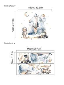 Wall Decals -[Astronaut Rocket Planet, Learning For Children] PVC Self-Adhesive Removable Wall Stickers For Nursery, Kids' Room, Playroom, Or Classroom – Cute & Creative Wall Decor For Any Space - Multicolor - View 10