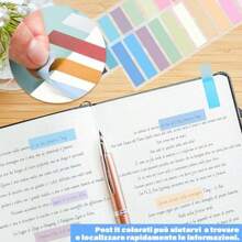 10pcs/2000 Sheets Muted Color Index Tabs, Student Reading Marker Stickers, Bible Reading Note Labels, Colorful Translucent Sticky Notes,School Supplies,Back To School