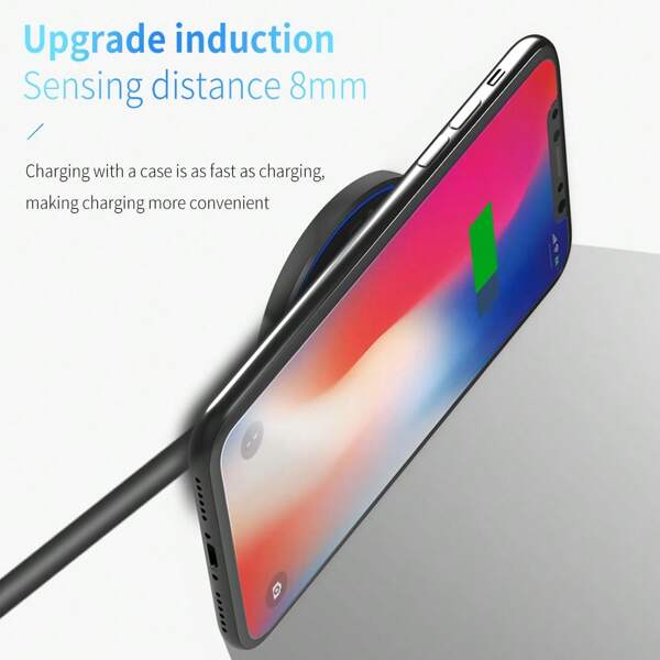 Cargador inalámbrico rápido de 15W compatible con iPhone, estación de carga de escritorio adecuada para oficina, dormitorio y hogar