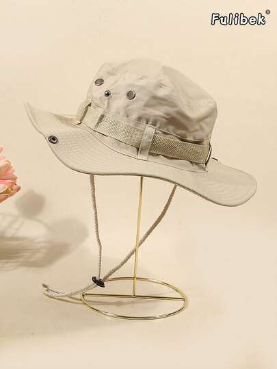 1pc Solid Color Outdoor Sun Hat, Suitable For Daily Wear