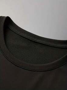 Men'S Messi Logo Graphic T-Shirt - Light Blue Casual Crew Neck Tee With Black & White Design, Comfortable Polyester Fabric For Casual Attire, Summer Streetwear, Soccer Shirt - màu đen - Xem 3