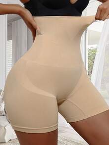 1pc High Waist Shaping Panties, Tummy Control Slimming Shorts, Waist Cincher Bodysuit For Women - Apricot - View 3