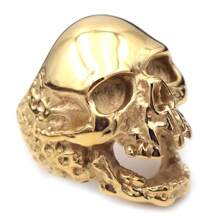 CIREY 1 Stück Retro Herren Ring aus Titan-Stahl, Edelstahl Totenkopf Ring