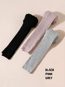 3条装女童九分钱打底裤，百搭简约设计，适合所有季节