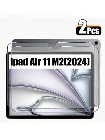 2 pièces Protecteur d'écran en verre trempé pour iPad - Haute définition, haute transparence, résistant aux rayures, anti-chute, couverture d'écran complète, forte résistance aux empreintes, tactile sensible, compatible avec iPad