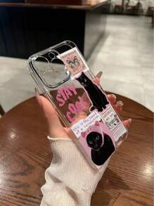 1 pieza Carcasa protectora de teléfono resistente a golpes con diseño de sello perforado y transparente compatible con iPhone 16/11/16pro/16plus/16promax/16e/15Promax/13/14/12/XS/XR/7G/8P, Galaxy 11/12Pro/12/12X/13Pro/14Pro/15Pro/, Redmi 10/9/Note9/12c/Note11pro/Note8Pro