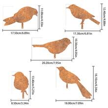 [Rustikale Oberfläche] [Erntedankfest] [Halloween] 5 Stücke dekorative Metallvogel-förmige Silhouetten-Skulptur, rostig, batteriefrei, geeignet für Hochzeitsdekoration, Außengärten, Innenhöfe, Zäune, Halloween - Verschiedenfarbig - Übersicht 2