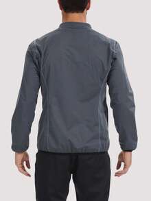 1PC Sauna Suit For Men Sweat Sauna Jacket Zipper Gym Workout Sweat Shirt - Grey - View 5