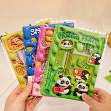 [Back To School Essentials] 1Set/6pcs Cartoon Animal Stationery - Adorable Pencil Case, Erasers, And Stickers With Inspiring Designs, Essential Classroom/Study Supplies For Backpack School Stationery Stitch Pencil Case For School Pens Stich Notebooks Pencil Case Stationery Things For School School Stationery Desk Games Sticker Books School Stationery Piggy Bank One Piece Graduation Colors Highlighters