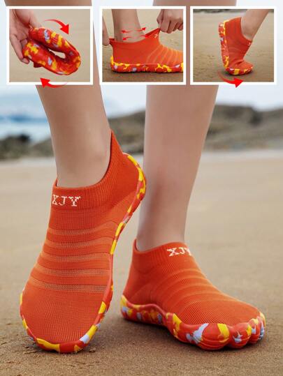 New Fashion Children's Breathable Beach Swimming Outdoor Water Footwear, Non-Slip, Durable And Comfortable One-Push Water Shoes