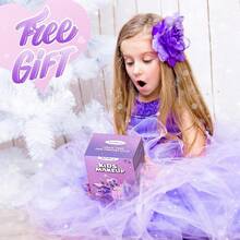PERRYHOME 63pzs Juego de Maquillaje para Niñas, Juguetes de Unicornio para niñas, Kit de Maquillaje Cosmético Lavable Real, No Tóxico, Juguetes de Unicornio, Regalos de Navidad para Niñas (Púrpura) - P9-Púrpura - Ver 8