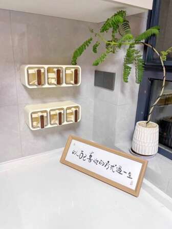 1入組廚房調味盒帶匙，掛壁式，密封式調味品盒，可用於儲存鹽、味精、調味品，食品，廚房，烹飪，調味，香料，派對，旅行等廚房物品、廚房工具、廚房用品。