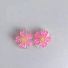 2pcs Cherry Blossom Design Charging Cable Protectors, Fit For Various Phone Chargers, Transparent Anti-Bending Design