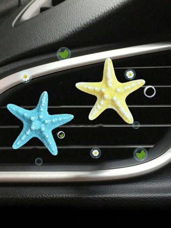 1pc Cute Colorful Starfish Car Interior Vent Decoration Car Air Conditioning Vent Decoration (With Replaceable Aromatherapy Tablets) Party Gift