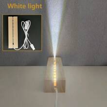 1pc Modern USB Powered Wooden LED Night Light, DIY Decor Light, Romantic Wooden LED Light, Wooden Light Base, Small Nightlight, USB Lamp, Bedside Lamp, Ornament Light, Novelty Light, Art Decor Light, Crystal/Glass Decor Light (Only Selling Illuminating Base). Suitable For Glass Art And Resin Decor, Birthdays, Parties, Holiday Decoration. With Switch, 5V, 1A