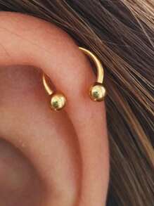 3 Pieces Of Gold Stainless Steel Earrings, Nasal Septum Ring, Gold Spiral Cartilage Puncture Gift Jewelry, Women's Body Horseshoe Ring, Inner Diameter 10mm, Suitable For Nostrils, Ear Cartilage, Earlobes, Circular False Earring Earrings, Nose Ring, Nasal Septum Ring