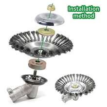 Cabezal desmalezador de alambre de 8" para eliminar malezas de caminos, bordillos, paredes, etc. - Plateado - Ver 3