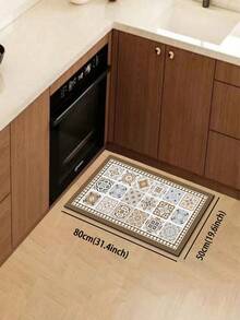 1 Set Elegant Multicolor Floral Pattern Rug, Light Beige, Approx. 3mm Thick, Super Soft & Absorbent, Lightweight Polyester Material, Rectangular Design, Rubber Backing For Durability & Comfort. Top Layer Fabric, Middle Foam, Bottom Rubber; Suitable For Kitchen, Bathroom, Entryway, Laundry Room, Etc. - Multicolor - View 15