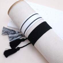 2 piezas de pulseras de amistad tejidas a mano, estilo bohemio minimalista francés vintage, ajustables, adecuadas para eventos, fiestas, viajes y uso diario