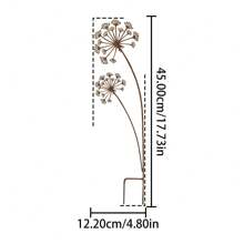 1pc Rustic Garden Flower Stake, Garden Decoration With Rusty, Patina Metal Look, Rust Decor For Garden, Patio, Balcony