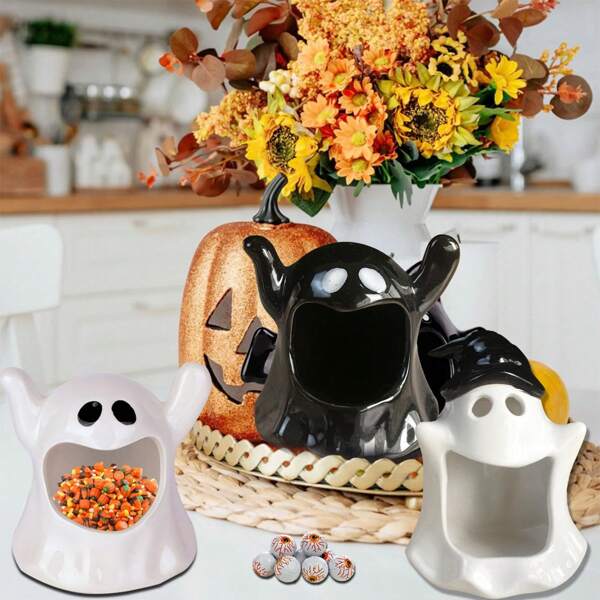 1PC Cute Halloween Candy Bowls Tiered Tray Ornament Tableware Party Decor Suitable For Table Centerpiece