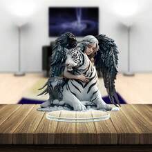 2D Flat Angel Acrylic Desktop Decor - Elegant Blessing Symbol Suitable For Home And Office, Great For Bedroom, Cafe, Living Room, Garden And Balcony