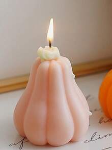 1 pieza Vela con aroma a calabaza en forma de calabaza, adecuada para decoración de Halloween, decoración del hogar, fiestas, mesa de comedor, regalo festivo, cena, banquete/fiesta, relajación/meditación, iluminación ambiental