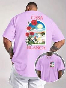 Camiseta de Manga Corta Casual y Holgada para Hombre - Estampado de y Rosa de la Casa Blanca, Camisa de Verano Roja Brillante, Cuello Redondo Transpirable, Regalo Lavable aáquina para Él, Ropa de Vacaciones en la Playa, Camisa de Inspiración Retro, Top de Fácil Cuidado, Camiseta de Uso Diario, Diseño Vintage, Camiseta Ligera con Estampado, Moda de - Blanco - Ver 4
