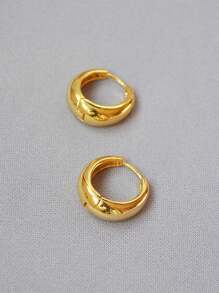 JOJELOO 1 Pair Fashionable Metal Clip-On Earrings, Minimalist & Delicate Design For Versatile Wear