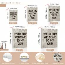 1pc Unframed Welcome To My Crib Prints - Vintage Newspaper Prints, Typographic Canvas Posters, 70's Pop Wall Art, Aesthetic Wall Art, Posters, Wall Art, Room Decoration Stuff, Modern, Quotes (Optional Frame)