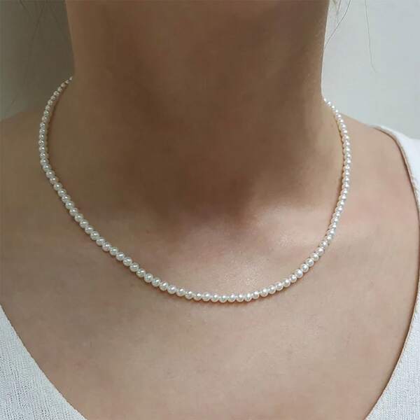 1 colar feminino de contas, colar de pérolas simples e moderno, colar de luxo elegante e personalizado, adequado para presentes, encontros e uso diário