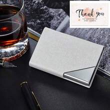 斜面不锈钢名片夹，时尚翻盖名片信用卡ID卡夹，返校季