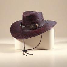 1 件时尚复古西部牛仔帽 - 棕色 - 查看 5