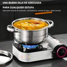 Olla de acero inoxidable, juego de 3 ollas de acero inoxidable, juego de 3 ollas de 20-26 cm, juego de utensilios de cocina de acero inoxidable, olla para sopa con doble asa, con tapa de vidrio, mango de remache pesado, olla para sopa con tapa, juego de cocina con asa, herramientas de cocina profesionales, utensilios de cocina, resistentes y duraderos, fáciles de limpiar, simples de usar, buena calidad y bajo precio, adecuados para cocinas de inducción y gas, adecuados para acampar, hogar, restaurante (plata) - Plateado - Ver 4