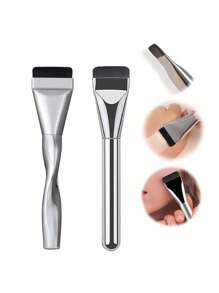 Traceless Flat-Head Foundation Brush, Ultra-Thin Foundation 4-In-1 Liquid Foundation Artifact Powder Puff, Professional Multi-Purpose Eyebrow Brush With 3D Effect, 1 Large Makeup Powder Puff + 2 Smooth Foundation Brushes + 1 Large Palette, Straight-Shaped Foundation Brush, Mask Brush, Flat-Head Liquid Foundation Brush, Thin, Traceless And Powder-Free Makeup Brush, 1/2/3/4-Piece Makeup Brush Set