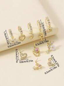 10Pcs 20G Dangle Nose Ring L Shaped Dangling Nose Stud For Women Stainless Steel Nose Ring Studs CZ Flower Dangle Nose Rings Hoops Nose Piercing Jewelry