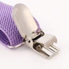 1pc Men's Fashion Versatile Adjustable Solid Color Polyester Suspender & Bow Tie Set